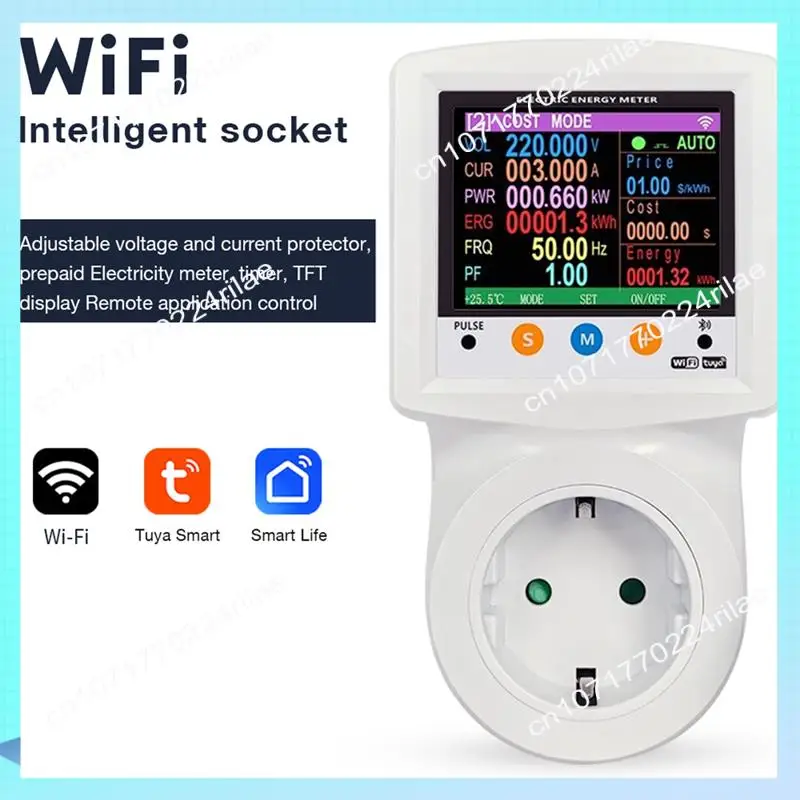 A17Z WIFI Smart Wattmete Digital Power Meter Electricity Energy Meter Voltage Current Protection Timer Switch EU Plug