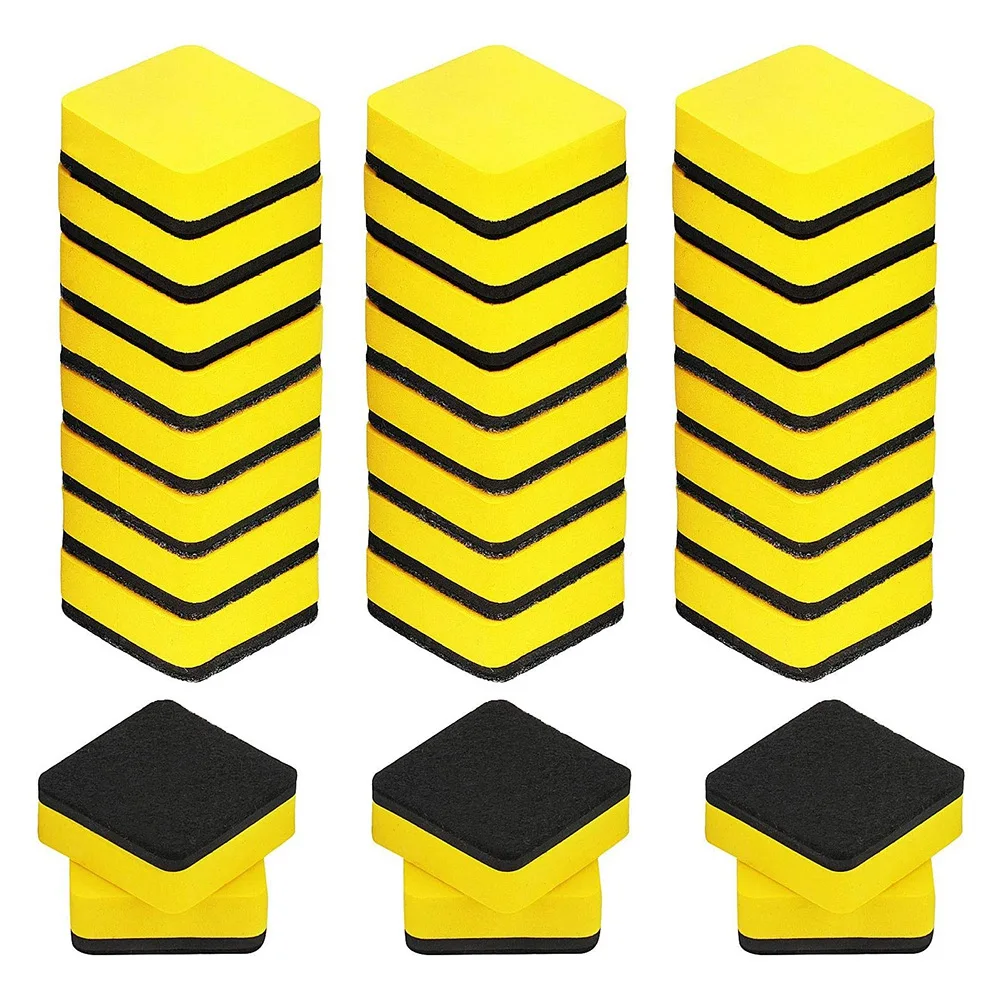 ยางลบไวท์บอร์ด30แพ็คสามารถซักและนำกลับมาใช้ใหม่ได้ยางลบกระดานไวท์บอร์ดแม่เหล็กสำหรับทำความสะอาดปากกาลบได้