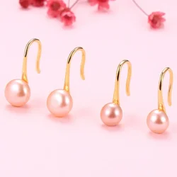 Minar 2024 New White Pink Freshwater Pearl Dangle Earrings for Women 14K Real Gold Silver Plated Copper Wedding Bridal Jewelry