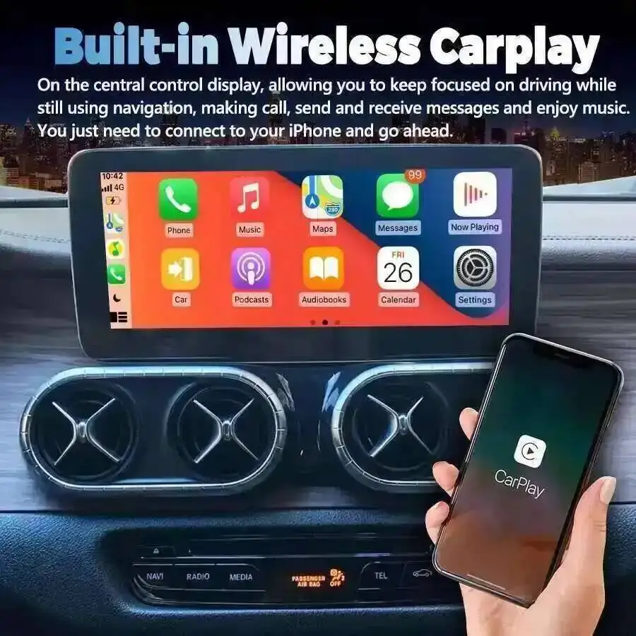 N 12.8inch Snapdragon 685 Carplay 4G Android For Mercedes Benz X Class X200 X220D Car GPS Navigation Multimedia Player Headunit