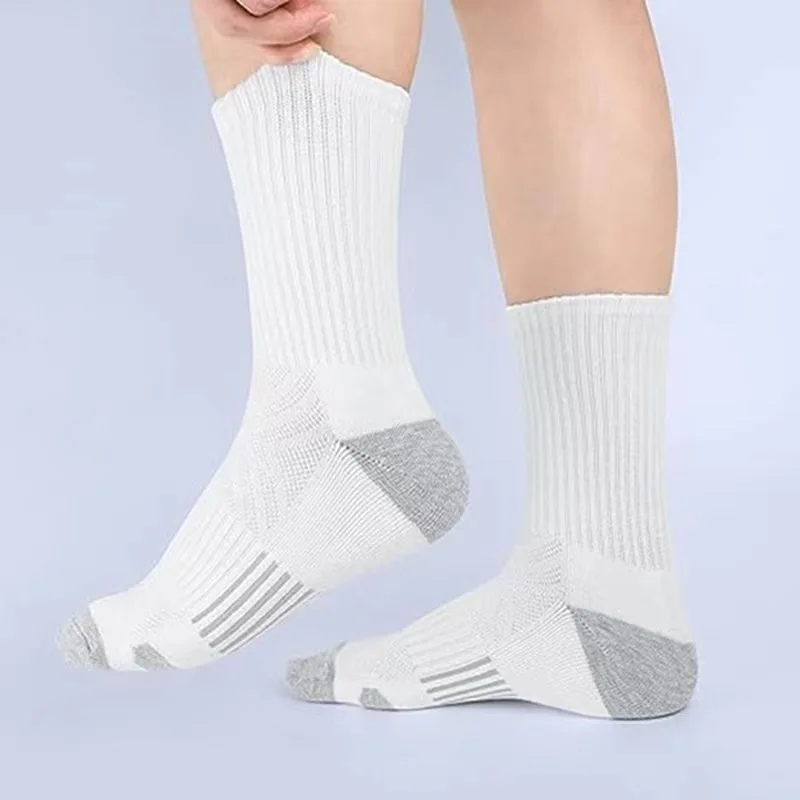 Meias esportivas de meio tubo respiráveis masculinas, desodorante de basquete, meias de primavera e verão, venda quente, novo, 6 pares, 12 pares, 2024