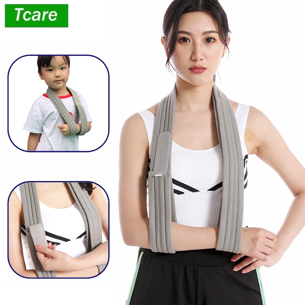 

Tcare Arm Sling - Medical Support Strap for Broken & Fractured Bones - Rotator Cuff Full Soft Immobilizer - for Left, Right Arm