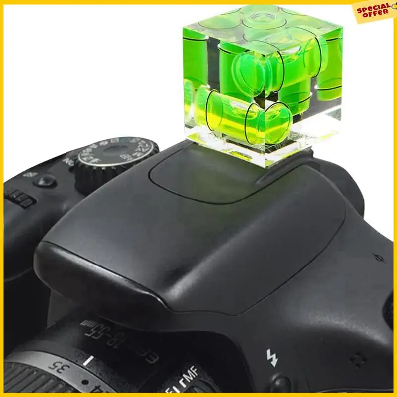 

A25P Triple 3 Axis Hot Shoe Bubble Spirit Level Compatible For Canon Nikon Pentax DSLR Camera (4 Pack)