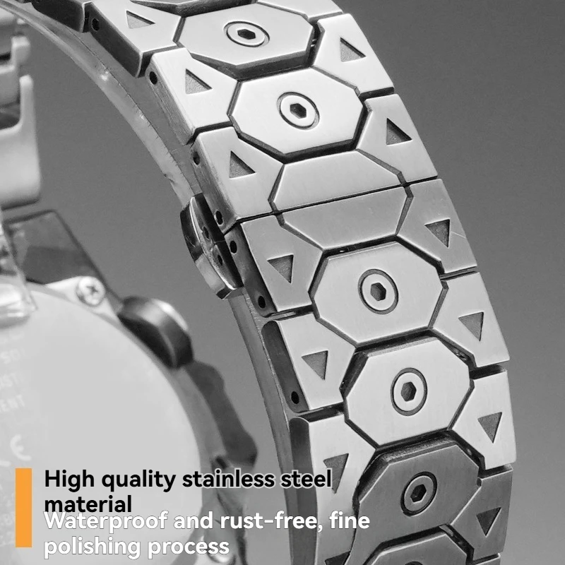 لساعة كاسيو ستيل هارت الجيل الرابع من سلسلة GST-B400 المعدلة عالية الجودة من الفولاذ المقاوم للصدأ مع فم مرتفع