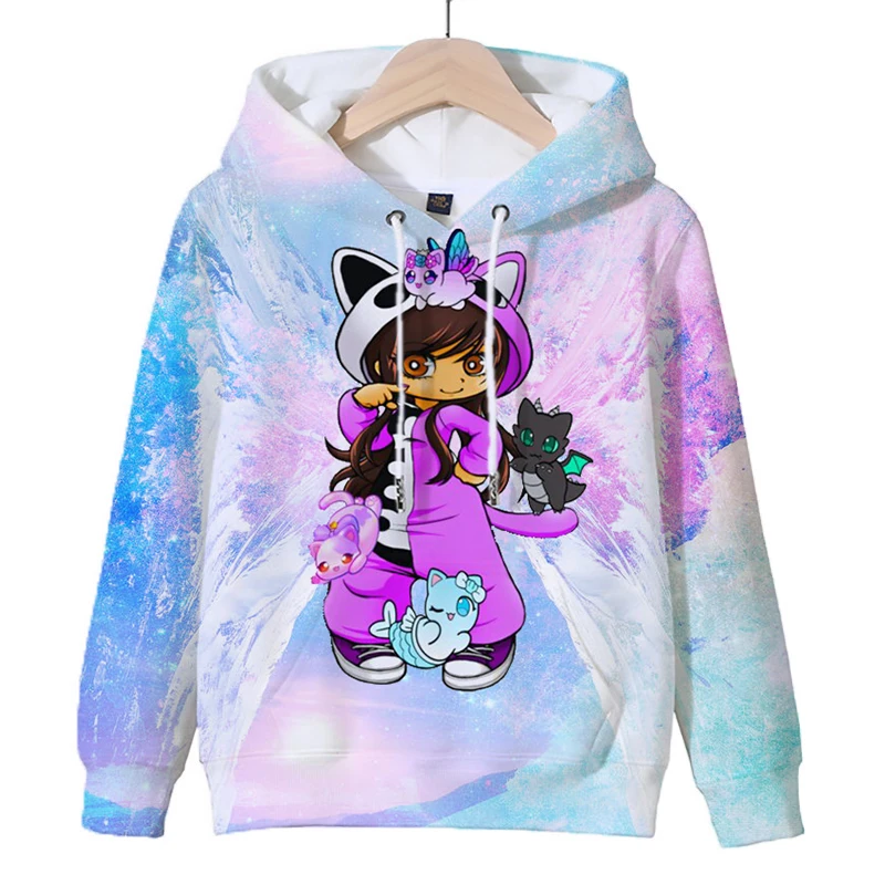 3D Game Aphmau Print Hoodie Kids Hooded Sweatshirts Cartoon Anime Hoodies Spring Fall Children Clothing Harajuku Pullvers Tops