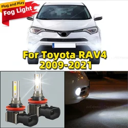 2Pcs 6000K 80W LED Car Front Fog Light Lamps H8 H9 H11 Bulb For Toyota RAV4 2009 2010 2011 2012 2013 2014 2015 2016 2017-2021
