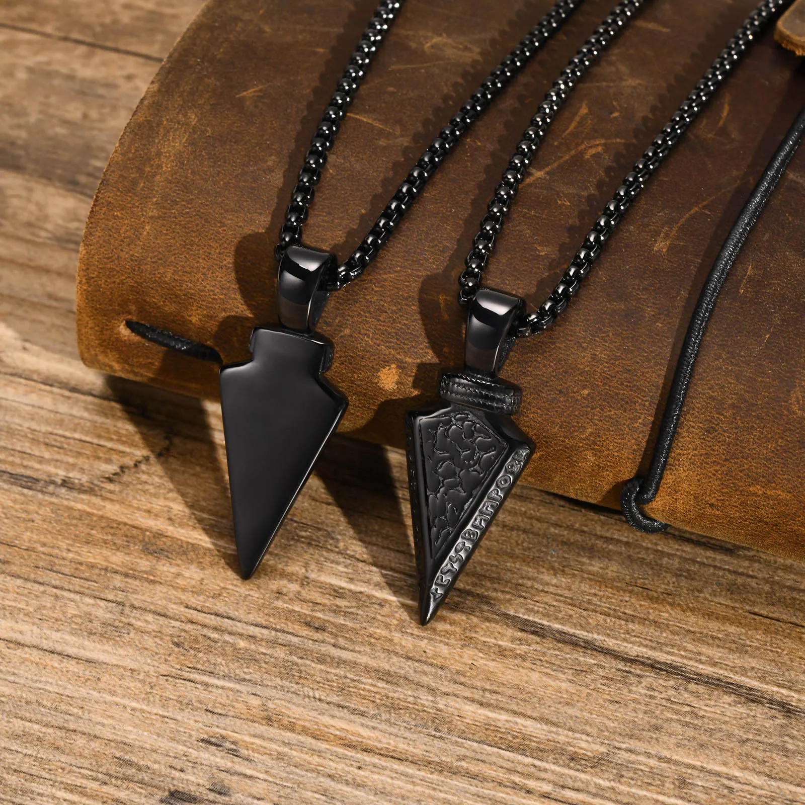 Men Cool Gothic Arrow Head Necklaces, Waterproof Stainless Steel Spear Pendant Collar, Rock Punk colar masculino