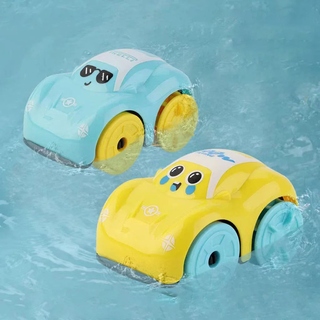 Bath Toys Water Playing Toys ABS Clockwork Car Cartoon Vehicle Baby Toy Kids Gift Amphibious Cars Bathroom Floating Toy for Kid