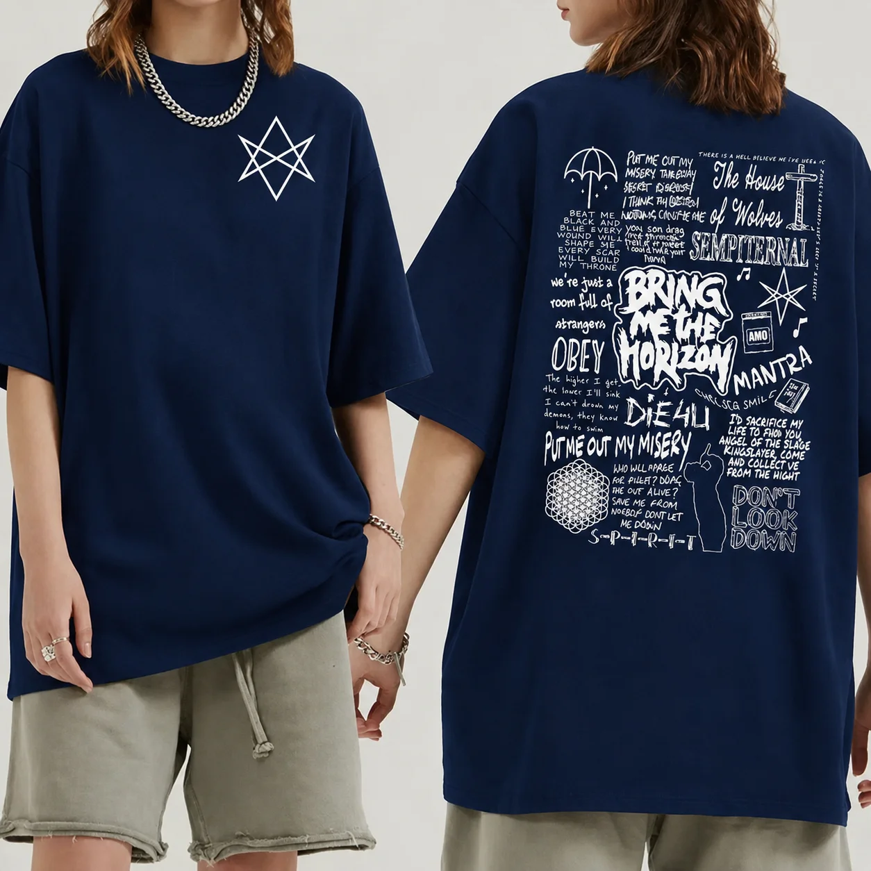 Bring Me The Horizon Unisex Rock-Musik T-Shirt, klassischer Band-Stil, O-Ausschnitt, Kurzarm-T-Shirt, bequeme Freizeitkleidung für Männer. – Detail 6