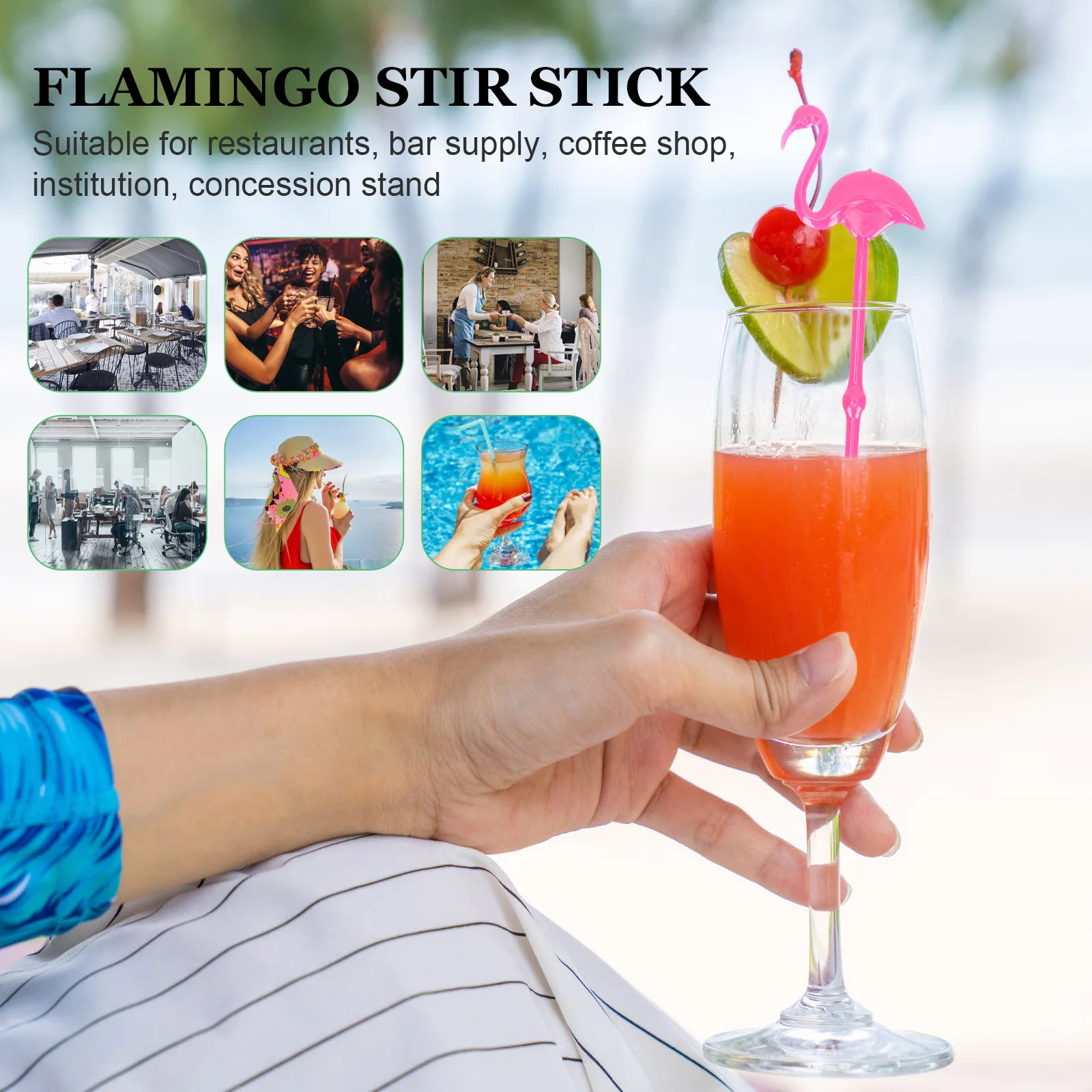 

12pcs Flamingo Stirring Sticks Plastic Mixing Sticks For Cocktail Drink Bar Supplies Beverage Rods Coffee Tea Tool