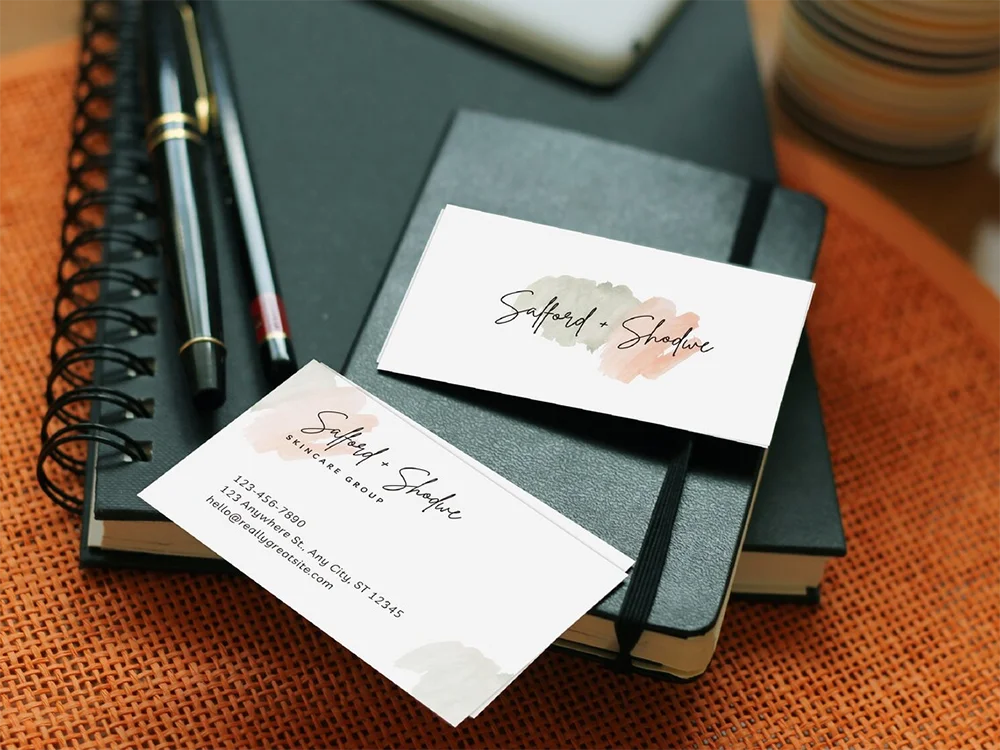 Individuelle Visitenkarten mit personalisiertem Logo, farbige Dankeskarten, Weihnachtsgrußkarten, Hochzeitseinladungen 9x5,4cm, doppelseitig – Detail 3