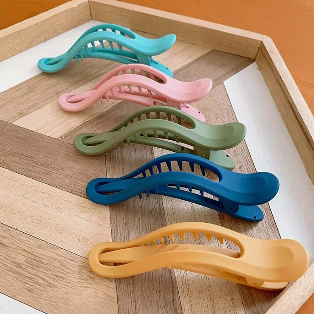 

Simple Large Girls Candy Color Seamless Matte Plastic Duckbill Clip Face Wash Hairpin Hair Claw