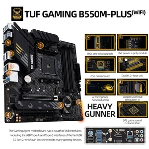 Asus-Placa-mãe Gaming TUF, B550M-PLUS, WiFi II, B550 AMD, MicroATX, Soquete, AM4, Novo 8 principais vendas roteador gamer asus - №7