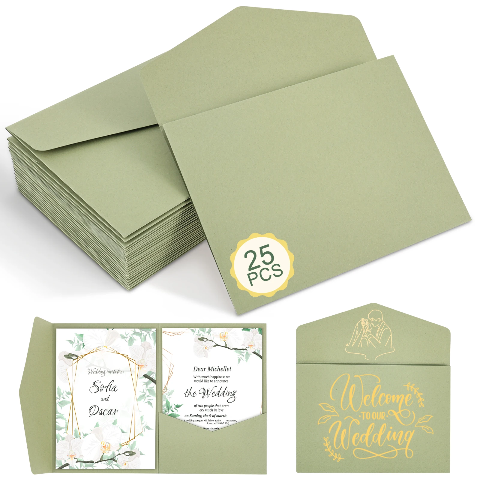 25 Pcs Mint Green W…