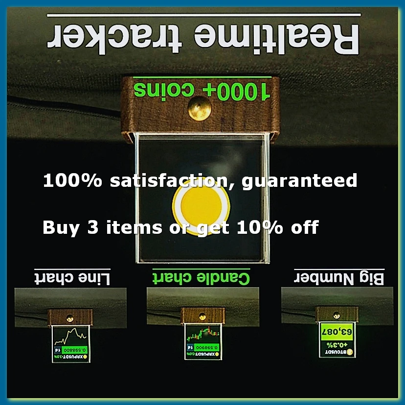 Stock and Exchange Rate Price Tracker Clock Bitcoin Price Display Multifunctional Weather Temperature Electronic Photo-A82Z
