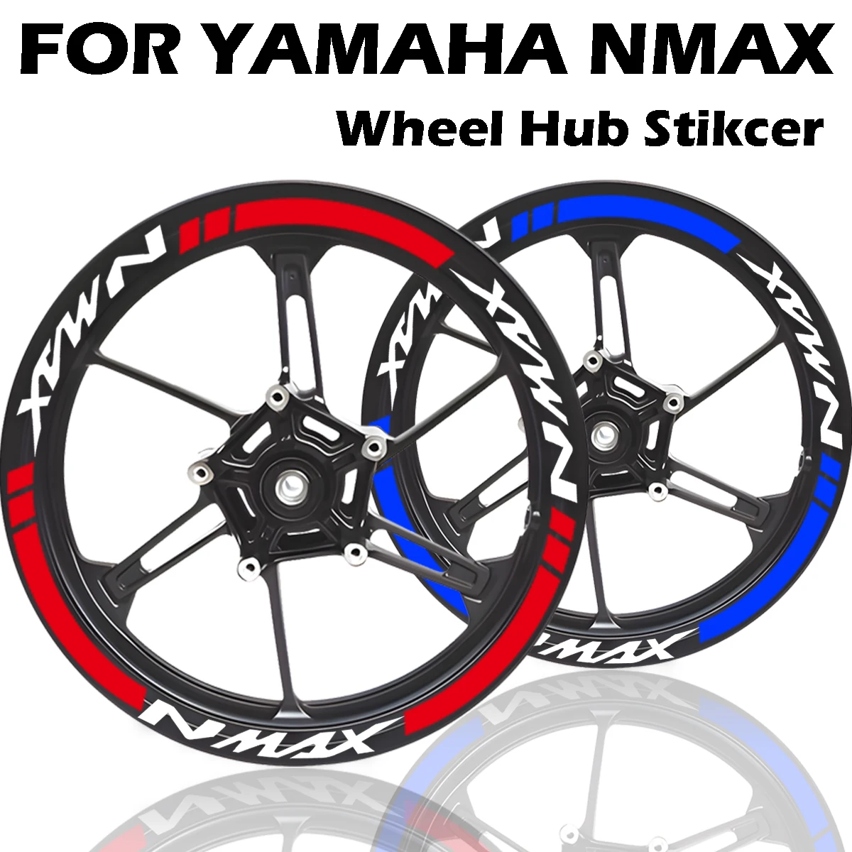 Para nmax nmax 125 155 160 reflexivo cubo da roda da motocicleta adesivos moto motor bicicleta scooter aro tiras fita decalques acessórios
