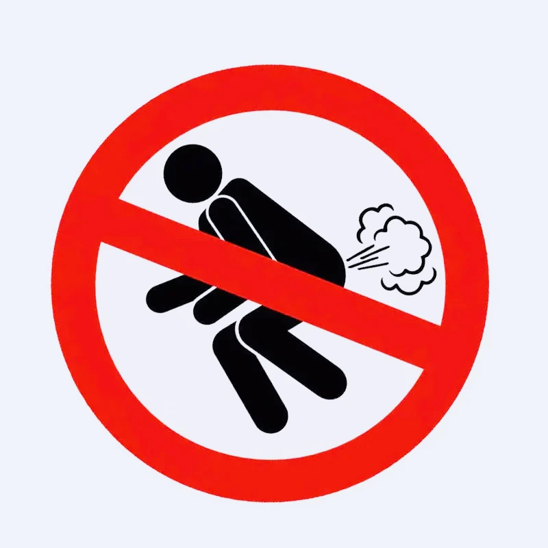 13/15/17CM Personality Decal Funny No Farting Sign Waterproof Car Sticker on Motorcycle Laptop Decorative PVC KK