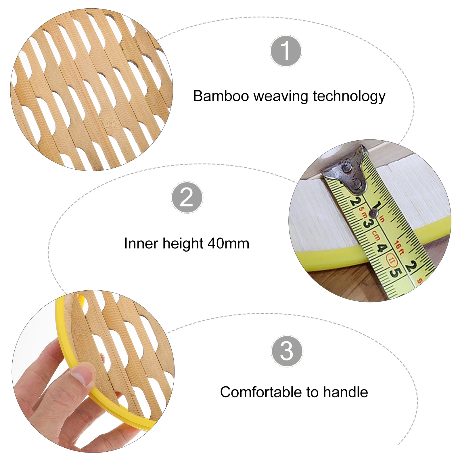 

2pcs Bamboo Kitchen Food Steamer Basket With Lid Multi-Functional Reusable Cooking Tool For Steaming Steamed Buns Fish Seafood