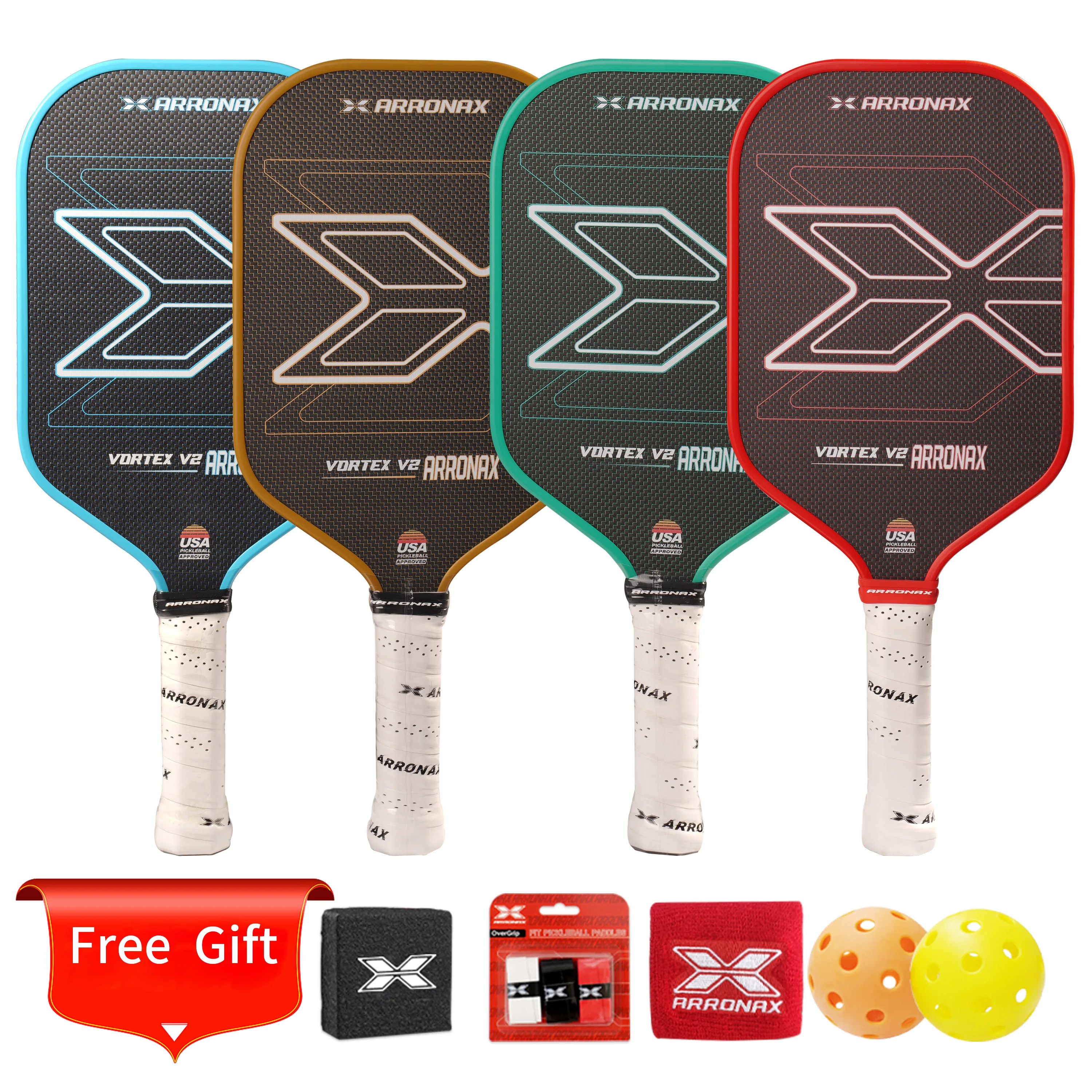 

ARRONAX Pickleball Paddle Titanium Carbon Friction Surface 360 Thermoformed Proto Molding Perimeter Texture Surface Power Paddle