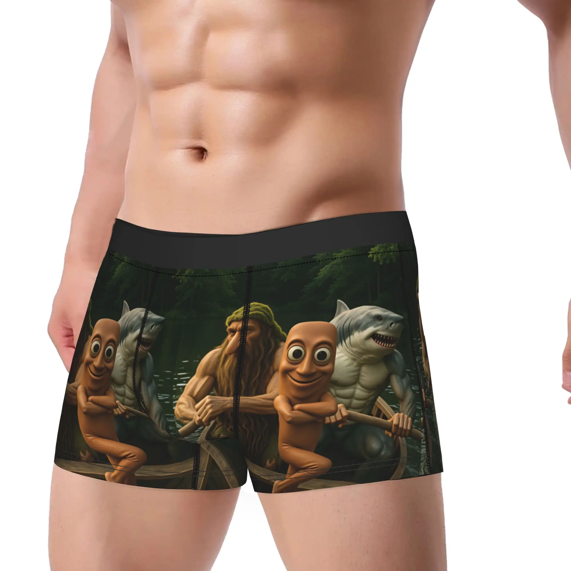Tung Tung Sahur Boat Adventure Crew With Monster Underwear Custom Boxer Shorts Hot Sale Man Underpants Comfortable Boxer Brief