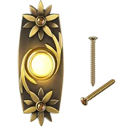 Bronze Doorbell Push Button Heavy Duty Metal Doorbell Push Button Antique Bronze Wired Doorbell With LED Light Door Hardware