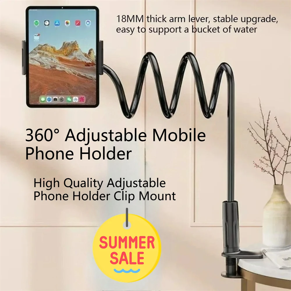 

360°Adjustable Mobile Phone Holder Flexible Clip Stand For Bed Desktop High Quality Lazy Bracket Mount Support All Smartphone