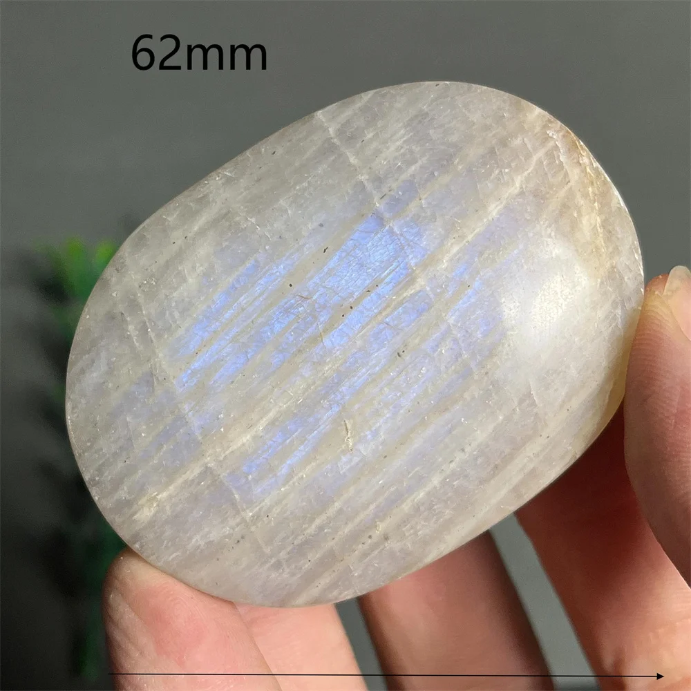 Crystal Natural Moonstone Palm Stone Quartz Gemstone Energy Flash Specimen Reiki Minerals Energy Home Decoration Healing