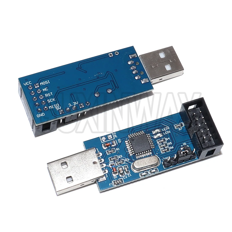 USBASP USBISP AVR مبرمج USB ISP USB ASP ATMEGA8 ATMEGA128 دعم Win7 64K 10Pin إلى 6 Pin لوح مهايئ