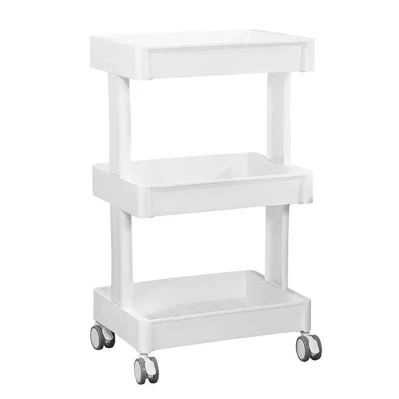 White Aesthetic Tool Trolley Rolling Utility Professional Organizer Auxiliary Cart Wheel Carro Peluqueria Salon Furniture