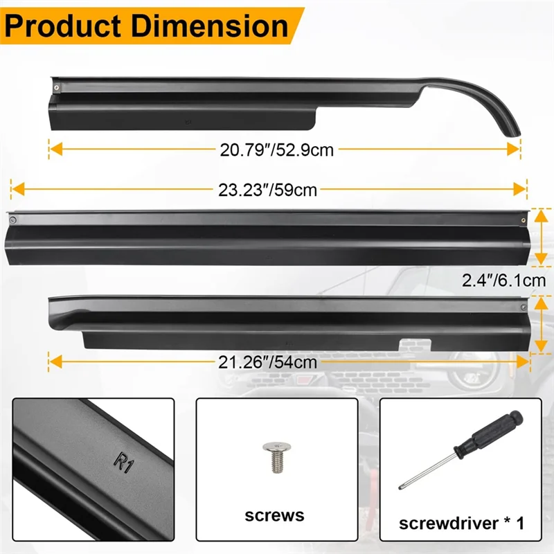 Deflectores de ventana lateral de protección de lluvia AEF3-para Ford Bronco 2021-2023 visera de ventana de 4 puertas desviador de lluvia accesorios de protección