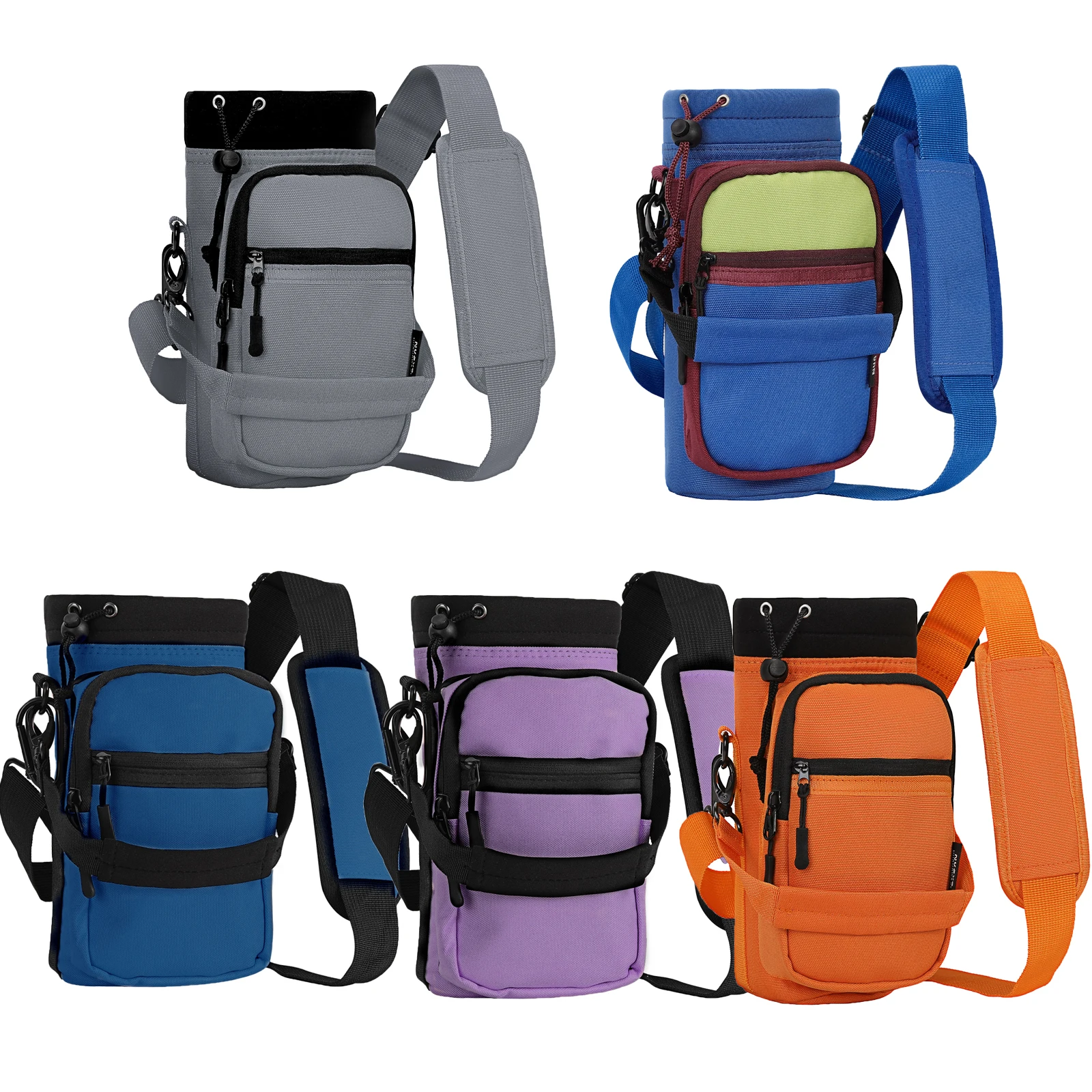 

Nuovoware 40oz Water Bottle Carrier Sports Water Bottle Holder with Adjustable Shoulder Strap for Climbing Hiking Walking