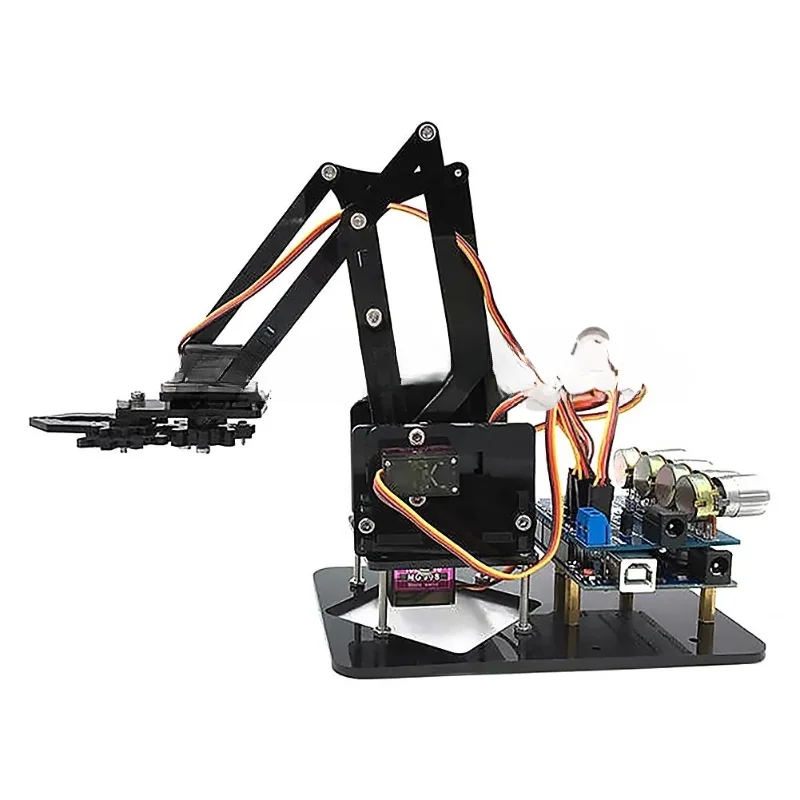 

Garra de robot acrílico para manualidades, kit arduino, 4DOF, juguetes, agarre mecánico, manipulador