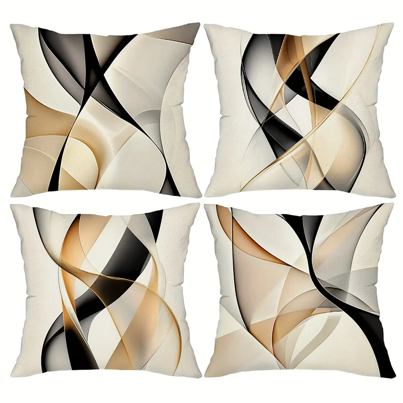 Modern Geometric Patterned Throw Pillows Home Decor Short Plush Pillowcase Sofa Decorative Cushion Headboard Pillowcase
