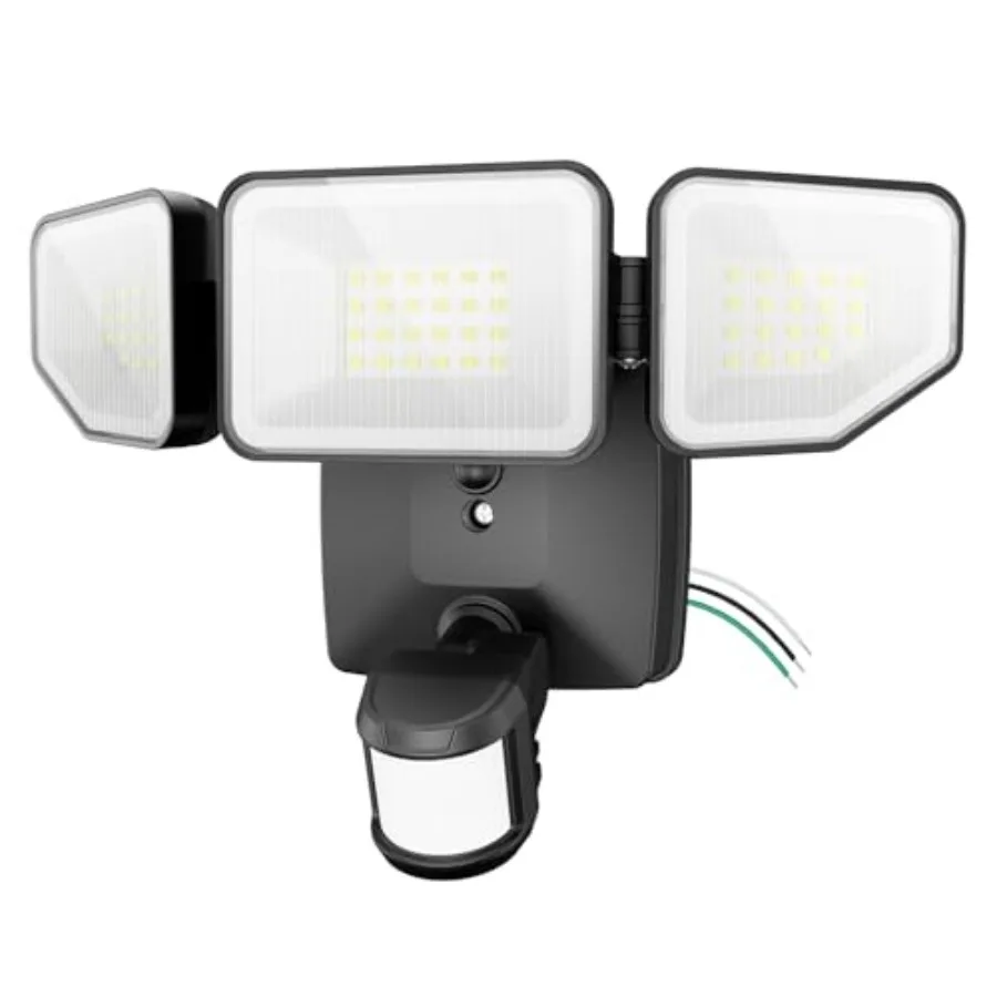 

65W 6500LM Outdoor Motion Sensor Flood Lights with Night Light Hardwired Security Floodlights 6500K IP65 Waterproof Dusk to Daw