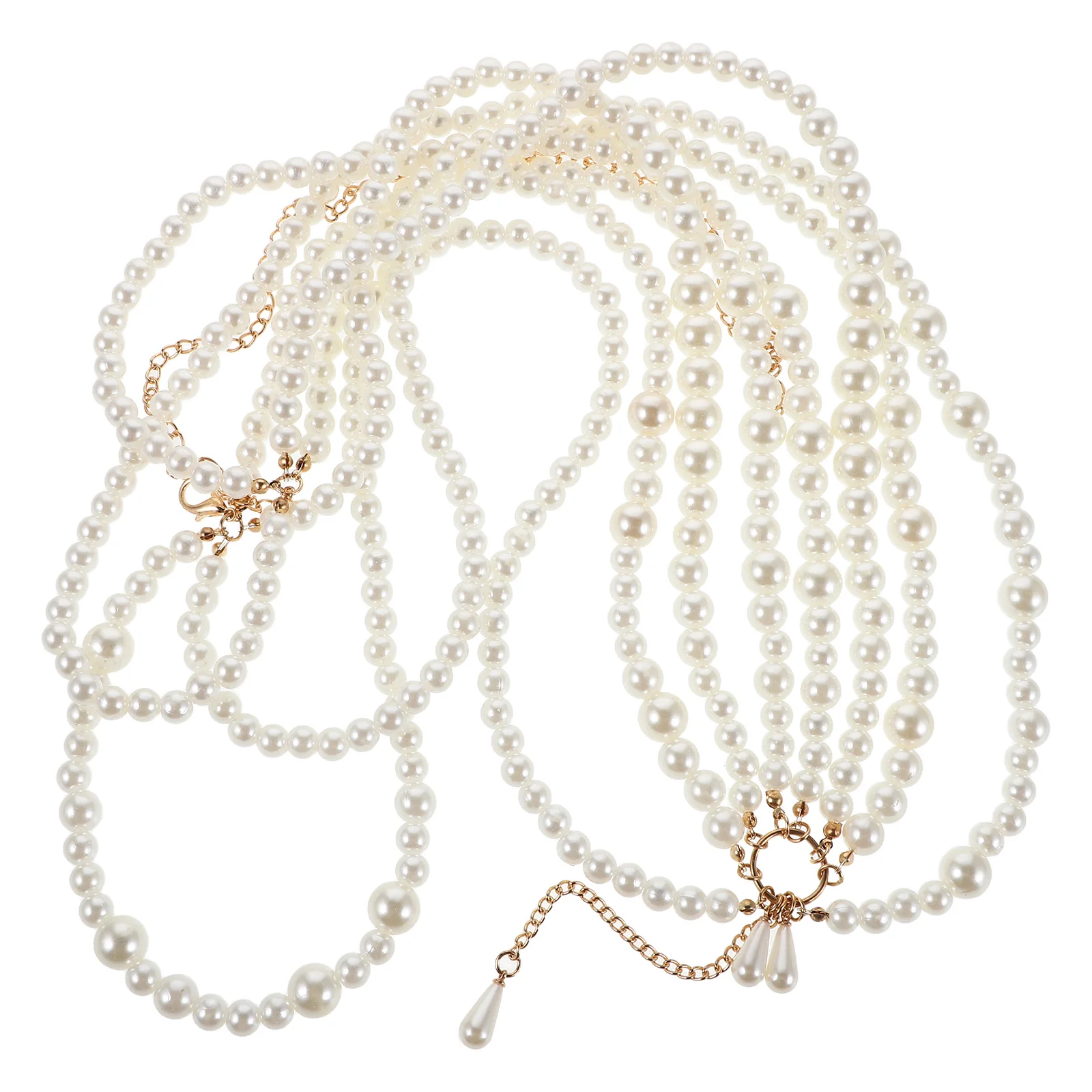 

Faux Pearl Chain Multi Layer Chain For Women Lightweight Beach Party Waist Jewelry Adjustable Belt Festival