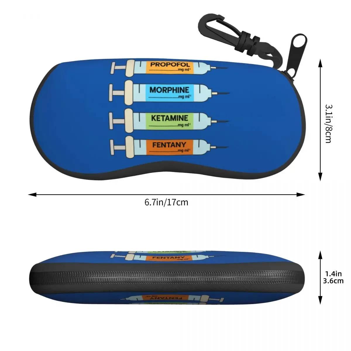 Custom Anesthesia Drugs Syringe Labels Doctors Nurses Hospital Shell Eyeglasses Protector Cases Sunglass Case Glasses Pouch