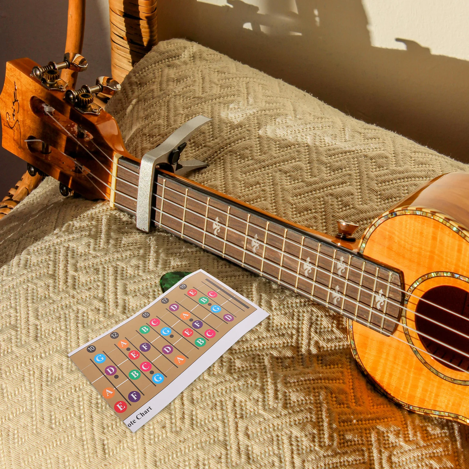 

Ukulele Scale Chord Chart Reference Guide with to Sleep Advanced Chords Acoustic Poster of Musical Instrument Accessories