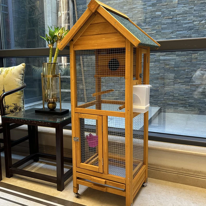 Parrot Bag Cage Large Parrots Wooden Outdoor Aviary Bird Transport House Birds Hamster Bath Cages Wooden Hut Jaula Feeder Pet