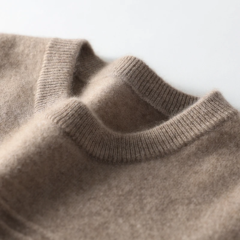 عالية الجودة الرجال 100% الكشمير الخالص البلوز العلامة التجارية الفاخرة محبوك سترة فضفاضة مستديرة الرقبة البلوز الشارع الشهير #5