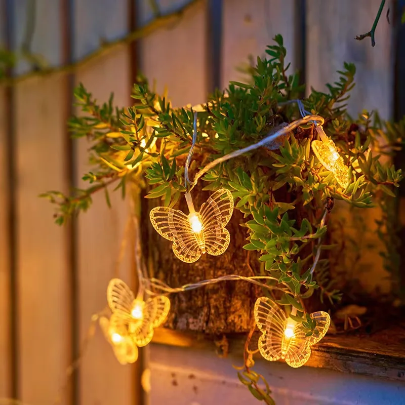 6M 40LEDS Bunte Schmetterling Lichterketten Für Urlaub Lichterkette Hof Garten Hochzeit Party Dekoration Zimmer Licht Dekor – Detail 11