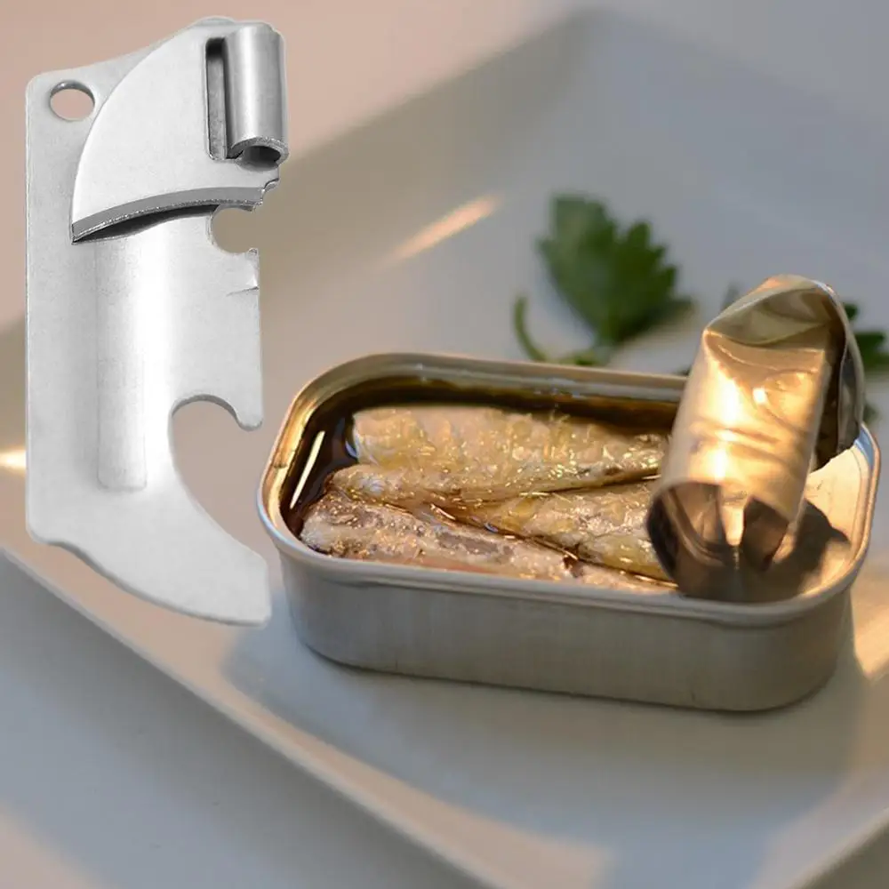 Kitchen Tools Stainless Steel Can Opener 2-in-1 Compact Bottles Opener Folding Portable Opener Gadget Outdoor Use