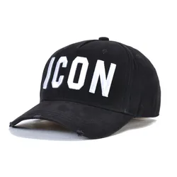 DSQICONwiches-Casquettes de baseball DSQ2 pour hommes et femmes, 100% coton, casquette de haute qualité, chapeau design client, chapeaux de papa noirs, marque, lettres IBurgos