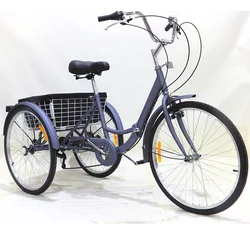 High Quality Tricycle 3 Wheels Trike Bicycle with Shopping Basket for Elderly Outdoor