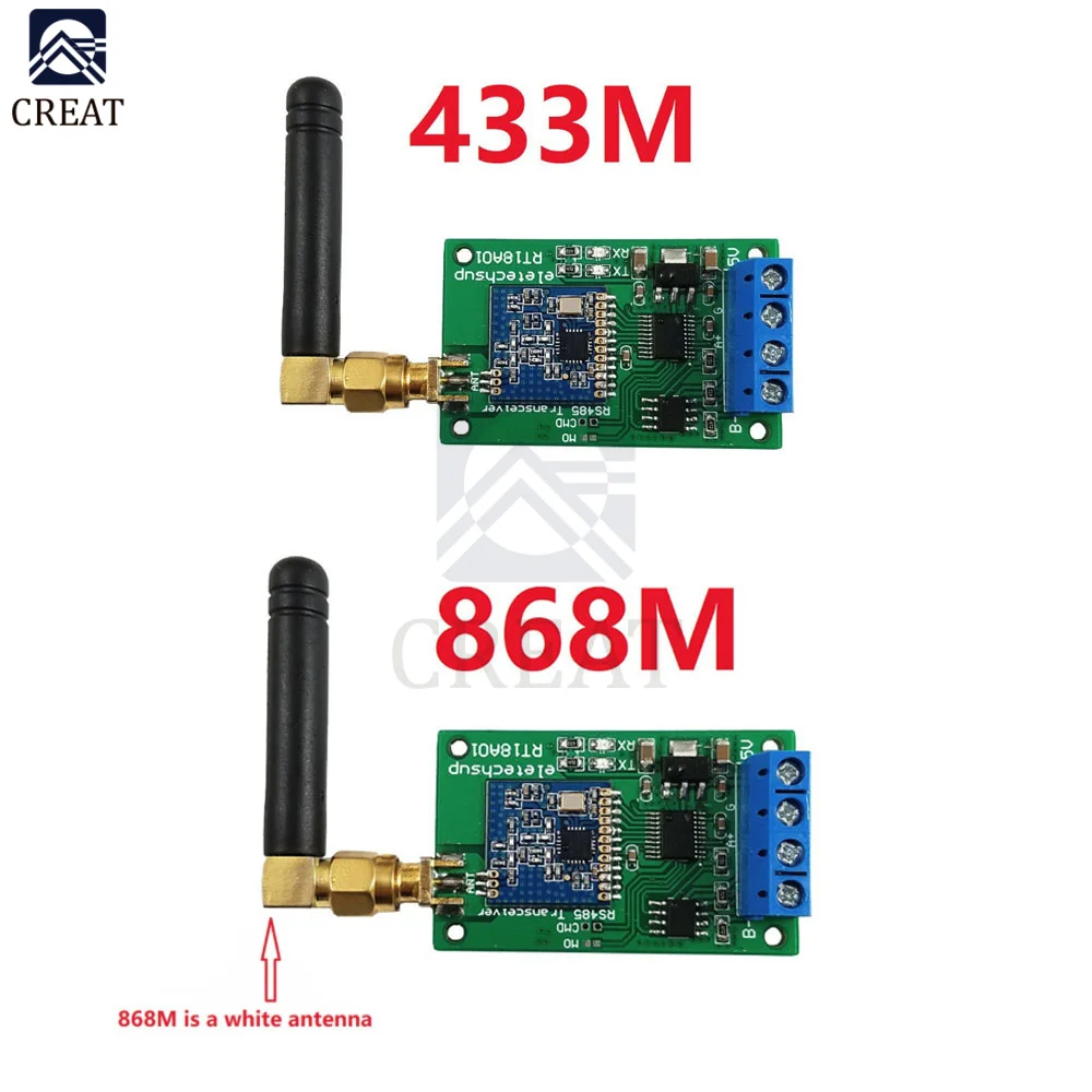 DC 5V RS485 Transceiver Wireless Repeater 485 Master Slave Control 433MHz 868MHz FSK Uhf Module