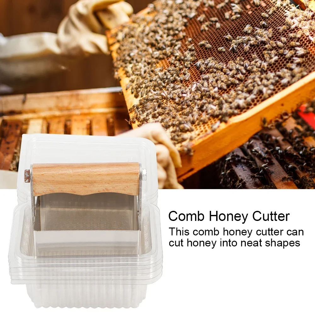 Beekeeping Supply Honey Scraper Stainless Steel Comb Honey Cutter Scraper with Plastic Box Cutting Tools Beekeeping Accessory