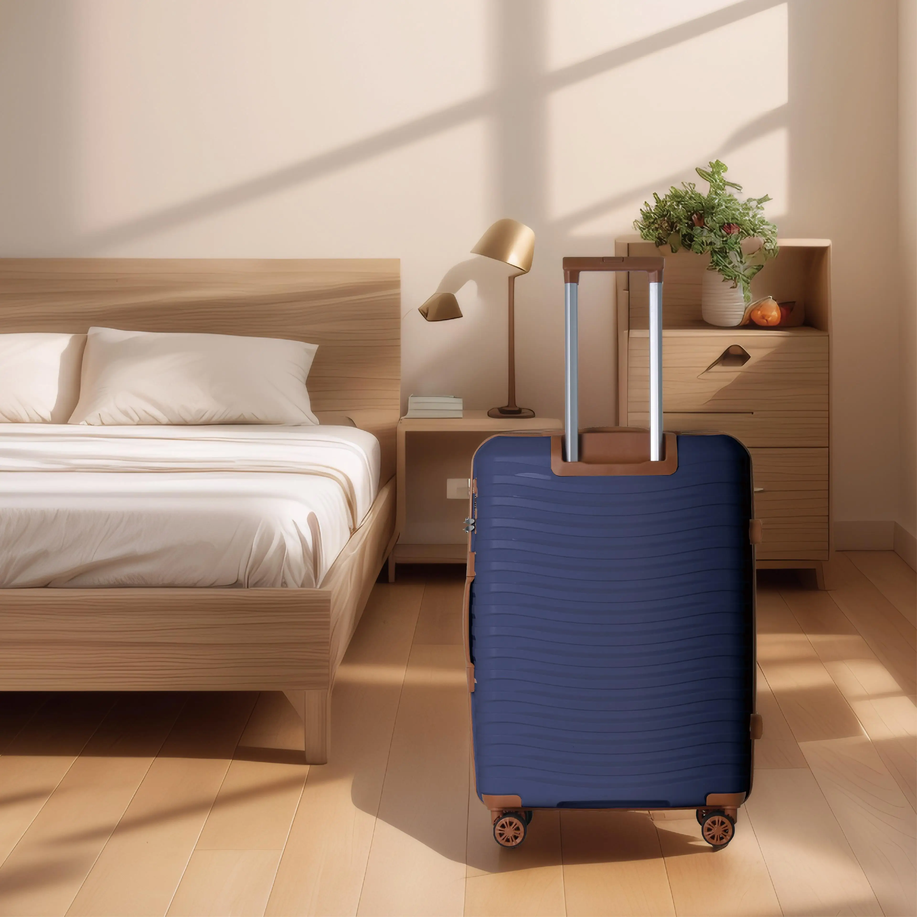 Set di valigie multicolori da 3 pezzi 20 24 Valigia rigida in polipropilene da 28 pollici 4 ruote girevoli Lucchetto TSA Viaggi d'affari Famiglia