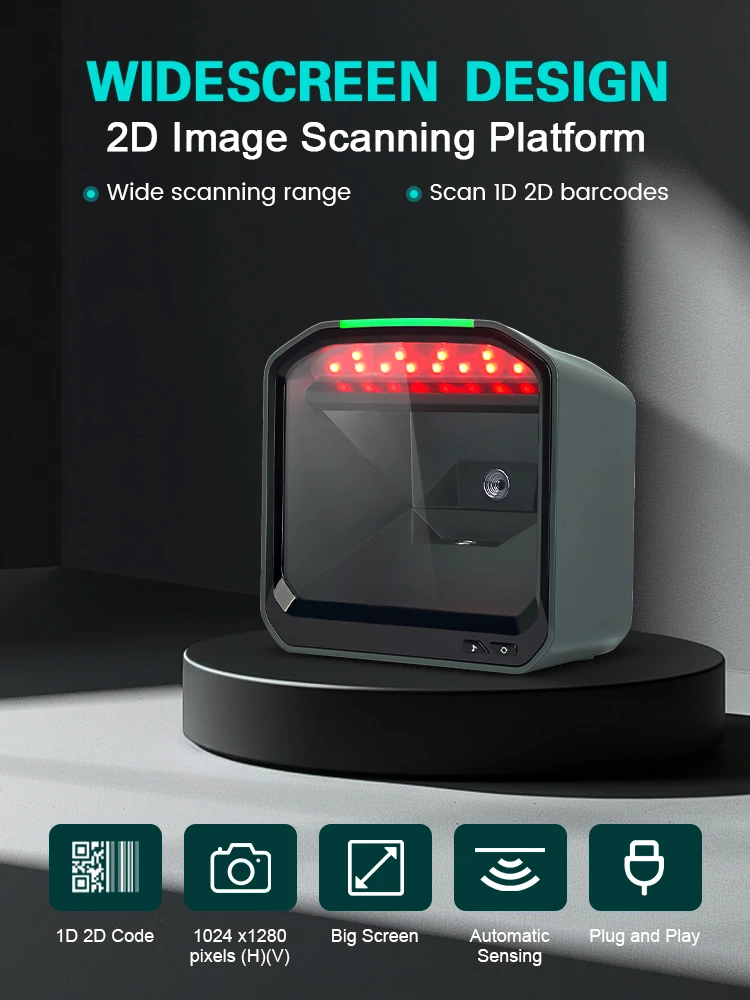 XB-8807 Syble Automatic Sensing 2D QR Code Price Checker Megapixel Omnidirectional Desktop Barcode Scanner