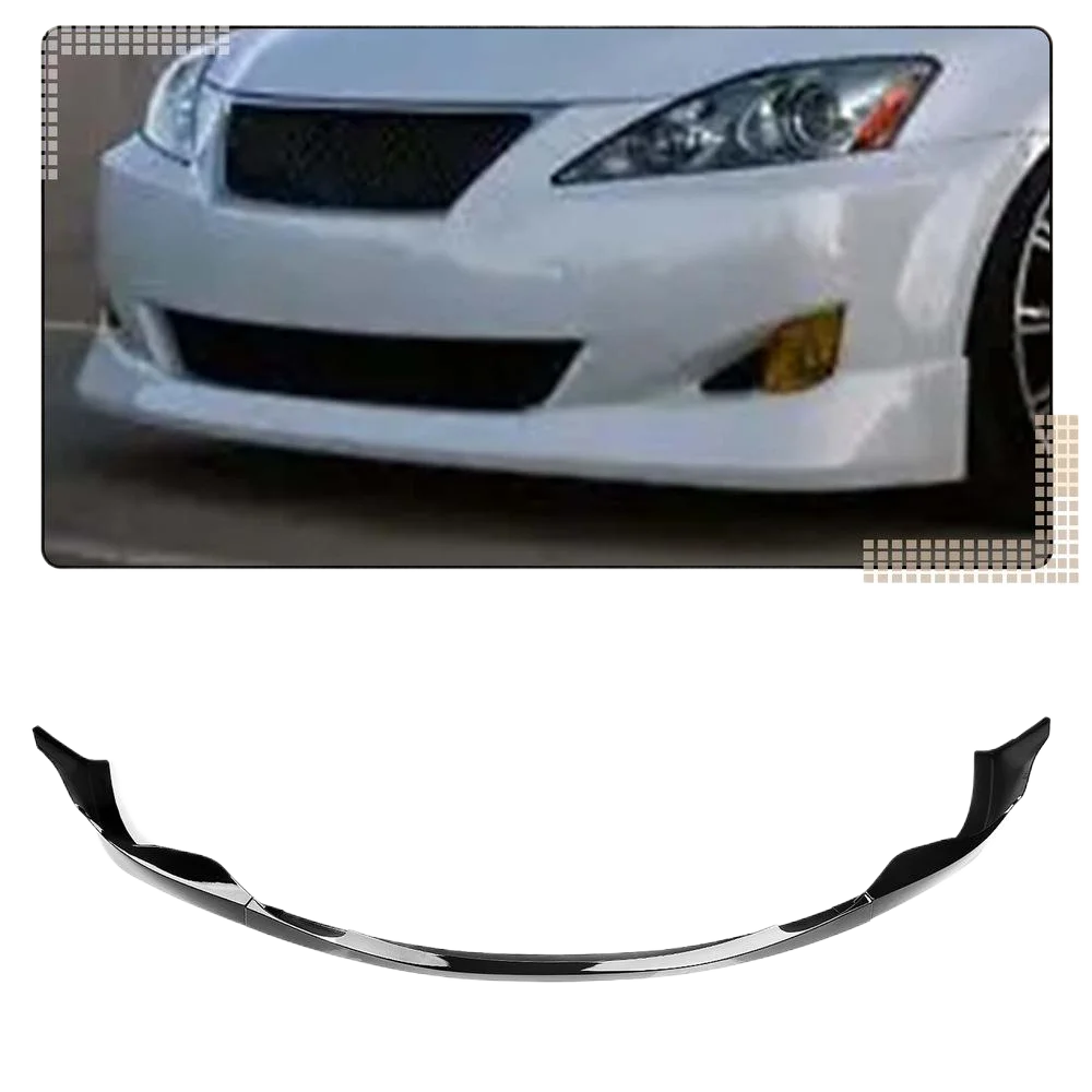 Czarny błyszczący spojler przedniego zderzaka do Lexus IS250 IS350 2006-2008, dolny dyfuzor, splitter, osłona, płyta ochronna, zestaw karoseryjny — 2