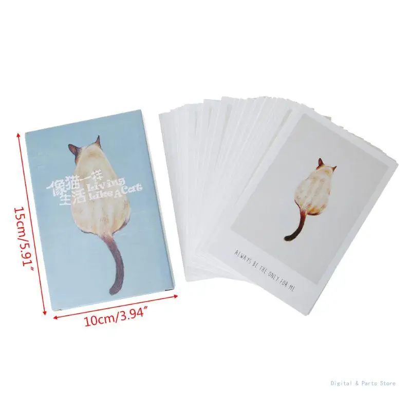 M17F 30 Sheets for Cat Paintings Retro Vintage Postcard Christmas Gift Card for Wish