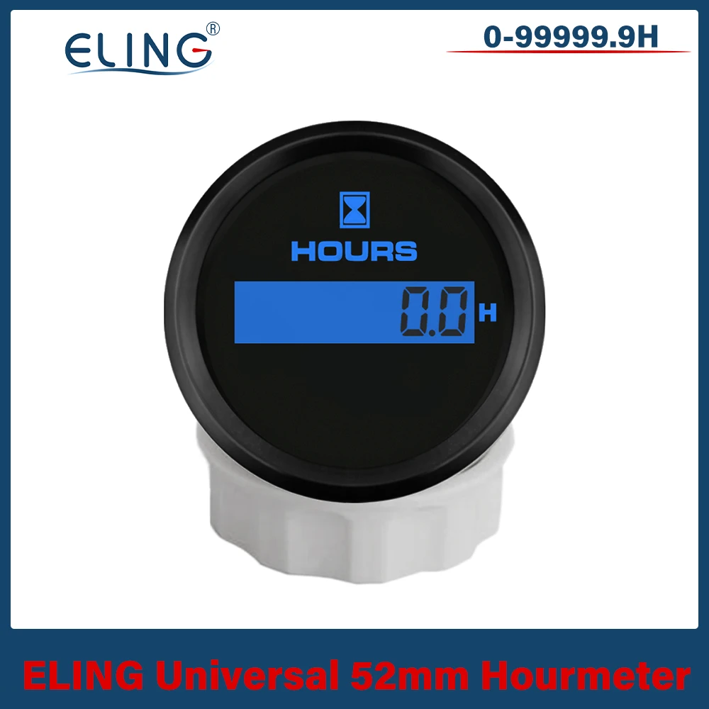 ELING أحدث محرك رقمي 52 مللي متر مقياس ساعة LCD مع 8 ألوان خلفية لسيارة قارب يخت سفينة عالمية 12 فولت 24 فولت #1